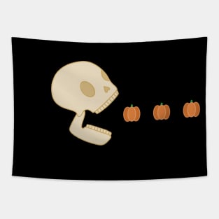 Halloween Pac-Man Skull Tapestry