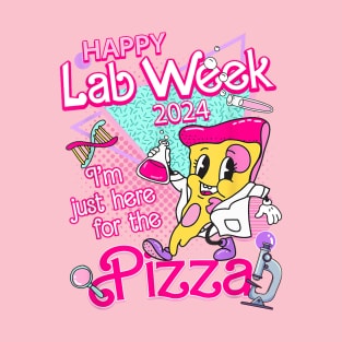 Retro Lab Week 2024, I'm Just Here For The Pizza, Medical Lab Tech, Medical Assistant, Lab Week Group Team T-Shirt