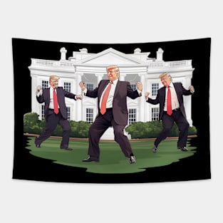 Dancing Trump Funny Humorous Trump White House For Men Women Tapestry