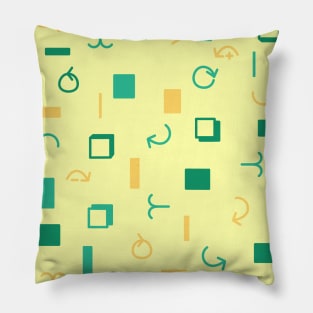 Icon symbol left right arrow square call yellow cream green Pillow