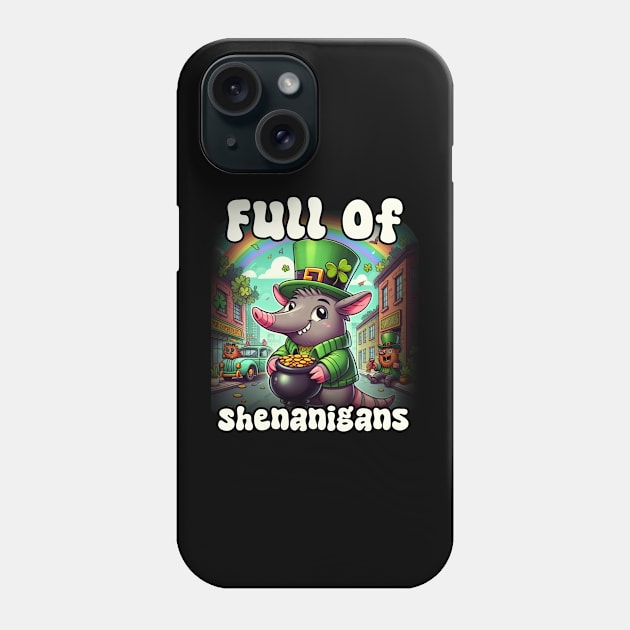 Full Of Shenanigans Leprechaun Aardvark St. Patrick's Day Phone Case by click2print