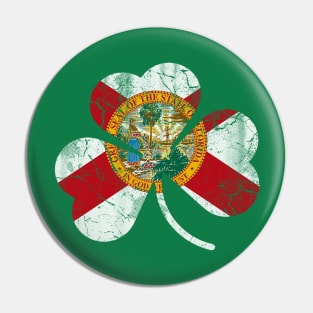 Florida Flag Shamrock Irish St Patrick's Day Pin