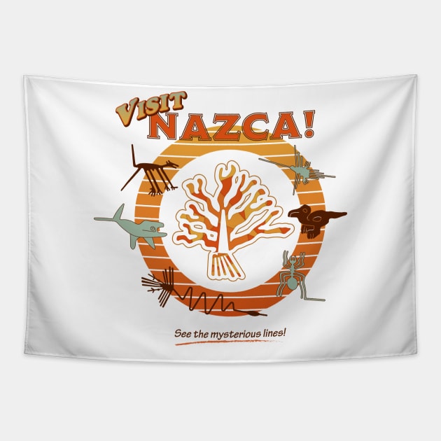 Nazca Lines Tourist Tapestry by CuriousCurios