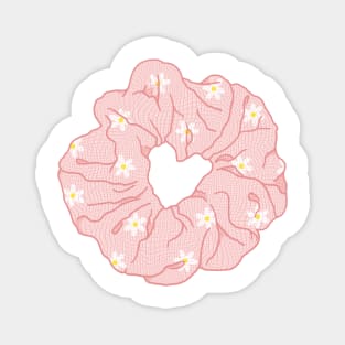 Light pink hair scrunchie with daisies Magnet