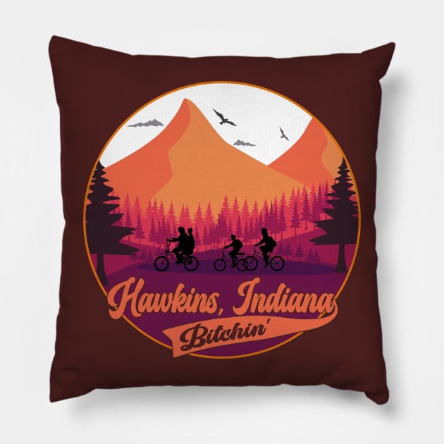 Hawkins, Indiana, Bitchin' Pillow by Blended Designs