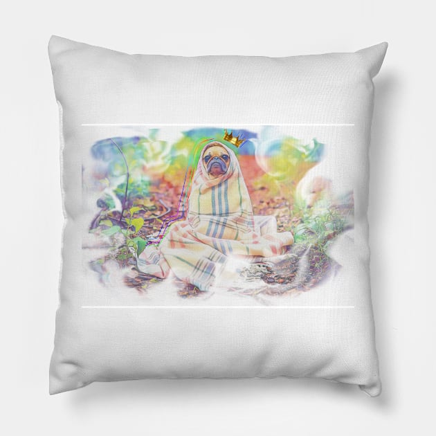 RAINBOW PUG Pillow by goblinbabe