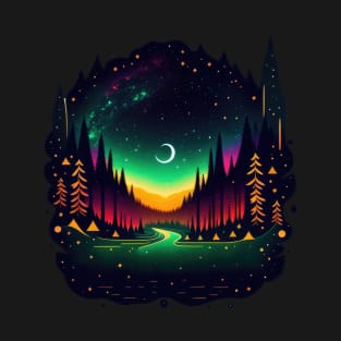 Galactic Forest - Black BG T-Shirt