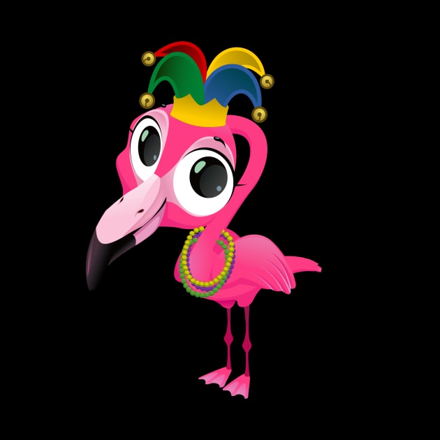 Flamingo Mardi Gras Beads Shirt tee by Danielsmfbb