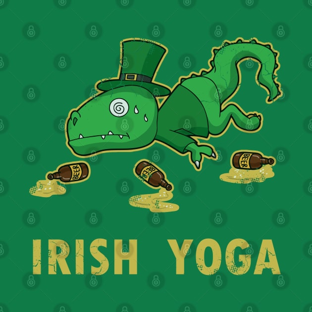 Irish Yoga T Rex St Patricks Day by E