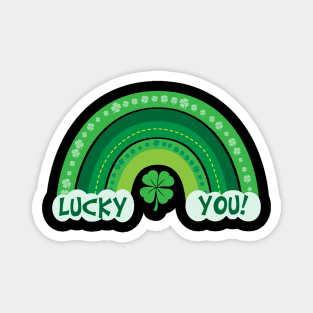 Lucky You! Cute Green Clover Rainbow for St Paddy's Day Magnet