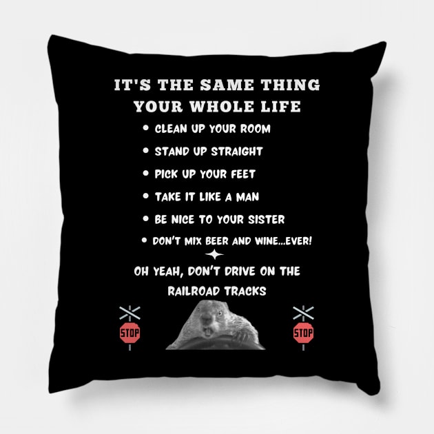 Phil Connors' Rules to Live By Pillow by TorrezvilleTees