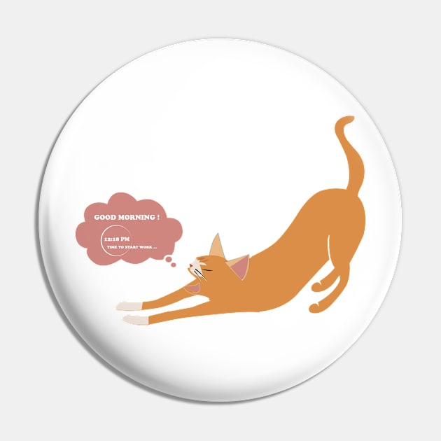 Yellow cat Pin by dddesign