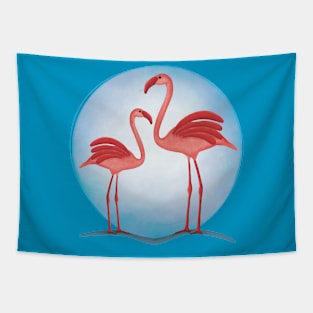 A Pair of Flamingos Tapestry