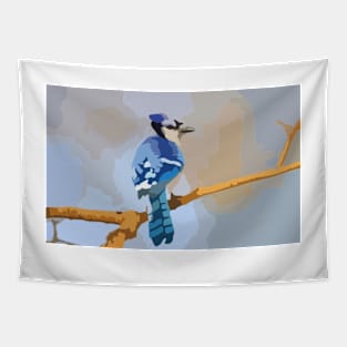 Beauiful Blue Jay Digital Painting Tapestry