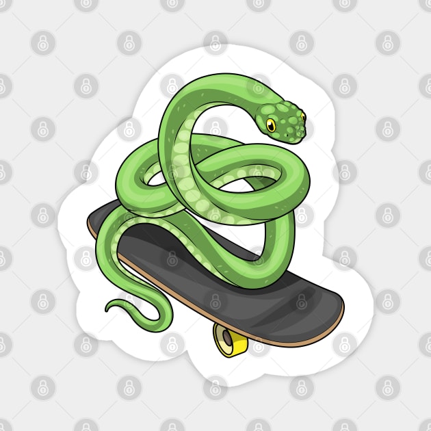 Snake Skater Skateboard Sports Magnet by Markus Schnabel