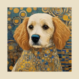 Gustav Klimt Style Dog with Geometric Patterns T-Shirt