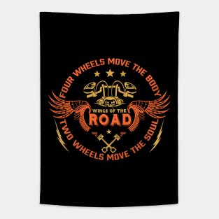 Motorcycle Wings of The Road Tapestry