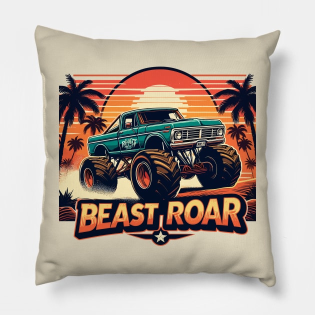 Monster Truck Pillow by Vehicles-Art