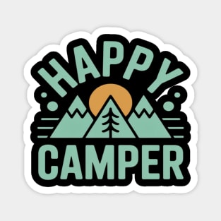 Happy Camper Trees Kids Boys Girls  Men Women Camping Magnet