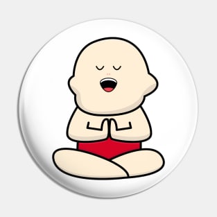 International yoga day with cute baby character Pin