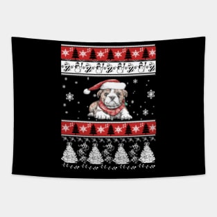 Bulldog Ugly Christmas Sweater Gifts Ideas Tapestry