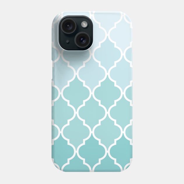 Blue Latticework, Ombre, Quatrefoil, Trellis Phone Case by Jelena Dunčević