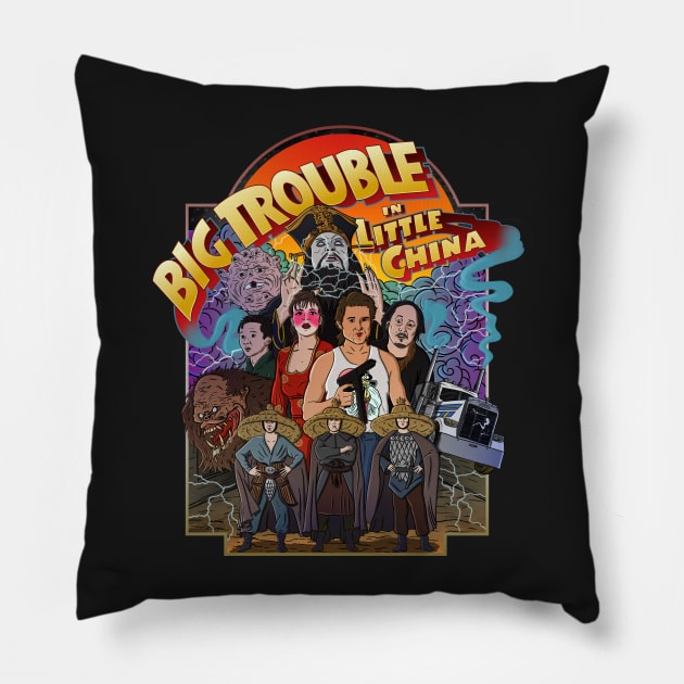 Big Trouble Little shirt Pillow by kickpunch