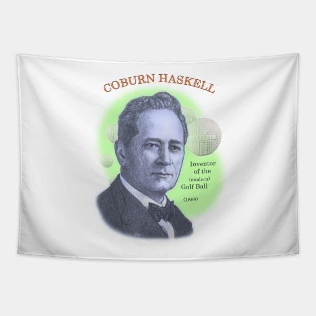 Coburn Haskell, Inventor of the Modern Golf Ball Tapestry by eedeeo