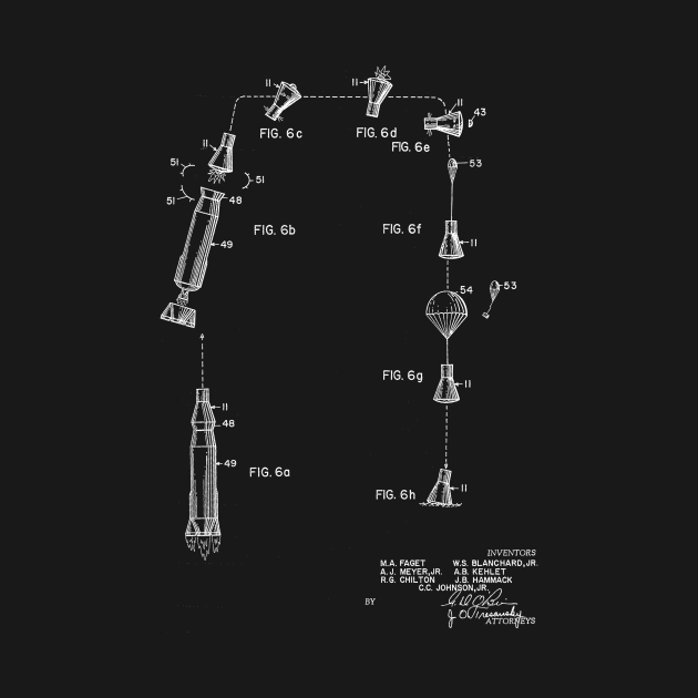 Space Capsule Vintage Patent Drawing Funny Novelty by TheYoungDesigns