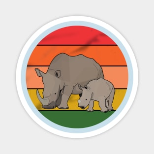 Two Rhinos Magnet