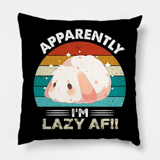 Apparently i'm lazy af bunny lover lazy rabbit Pillow