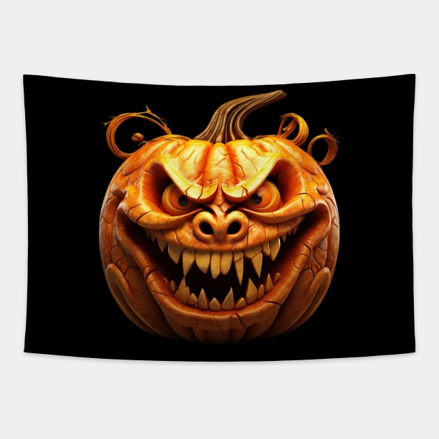 3d halloween pumpkin Tapestry by My Word Art