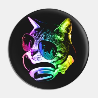 Rainbow Music Cat Pin