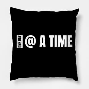 One Day At A Time Text In Box Pillow