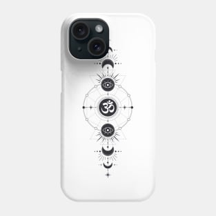 Om Symbol Moon Phases Phone Case