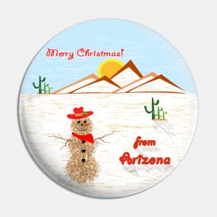 Arizona Tumbleweed Snowman Pin