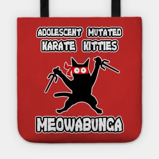 Adolescent Mutated Karate Kitties Red Tote