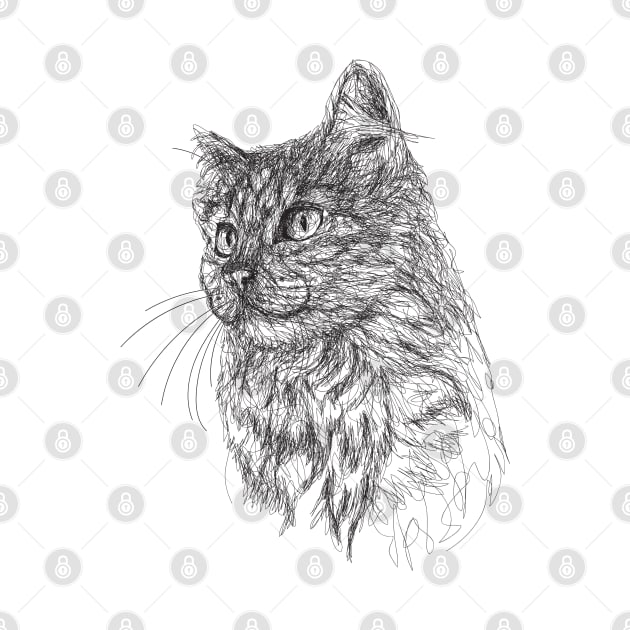 Cat draw with scribble art style by KondeHipe