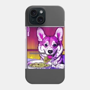 Corgi Eating Ramen Noodle Soup. Phone Case