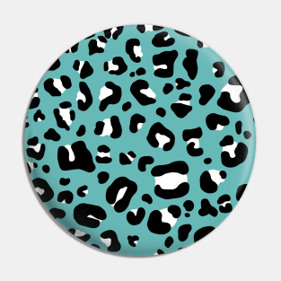 Teal leopard print Pin