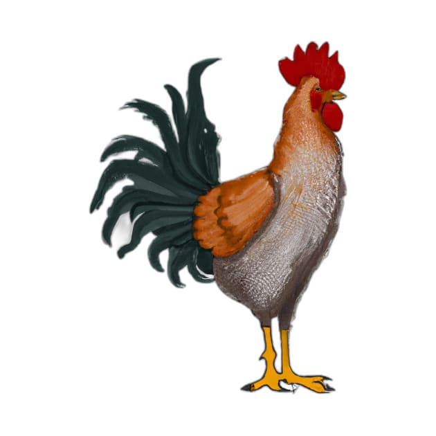 Cute Rooster Drawing by Play Zoo