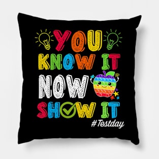 Groovy You Know It Now Show It Testing Day  Kids Funny Pillow