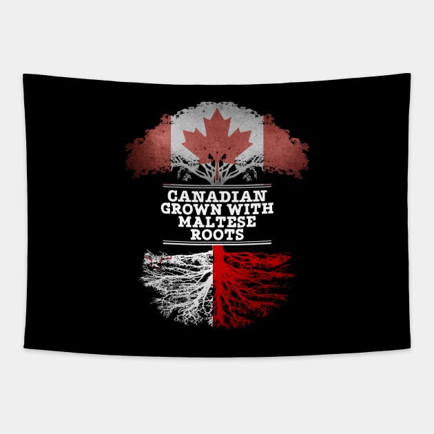 Canadian Grown With Maltese Roots - Gift for Maltese With Roots From Malta Tapestry by Country Flags