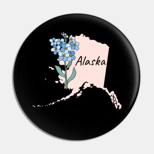 Alaska Forget-Me-Not State Flower Pin