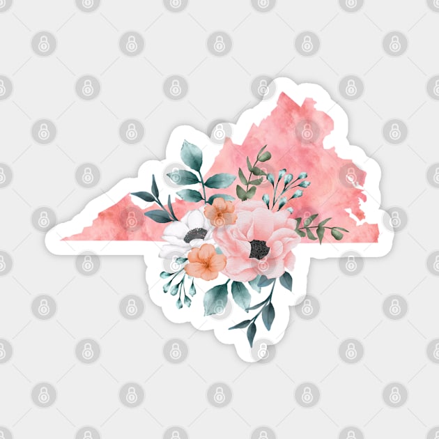 Virginia Floral Magnet by bloomnc