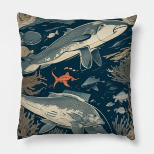 Oceanic Symphony: The Harmony of Marine Life Pillow