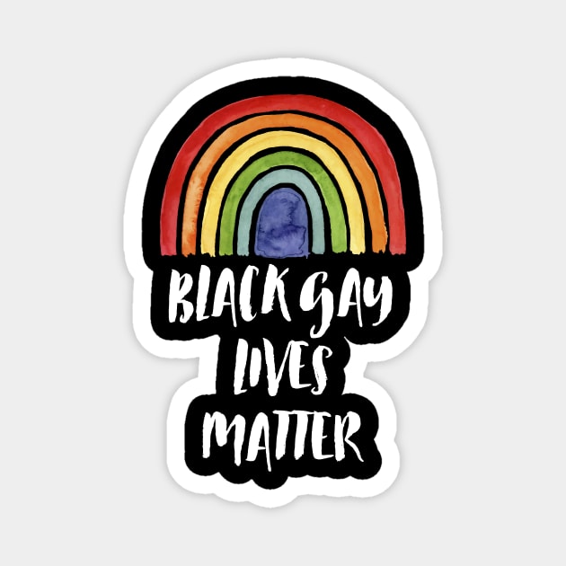 Black Gay Lives Matter LGBT Rainbow Magnet by kikiao