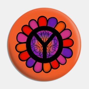 HIPPIE Lifestyle Flower Peace Sign Pin