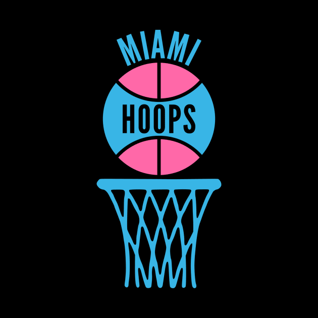 Retro Miami Hoops Pastel Logo by Double-Double Designs