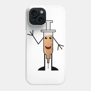 Syringe smile doodle vector Phone Case